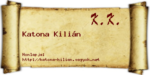 Katona Kilián névjegykártya